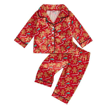 Gingerbread Candy Cane Christmas Toddler Pajama Set
