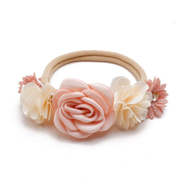 Vintage Floral Baby Headband Pink