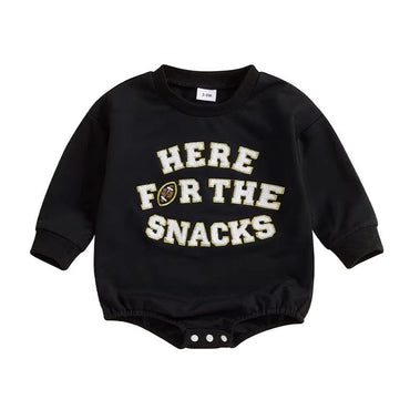 Here For The Snacks Baby Bodysuit Black 0-3 M