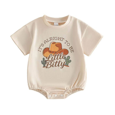 Short Sleeve Little Bitty Baby Bodysuit Beige 0-3 M