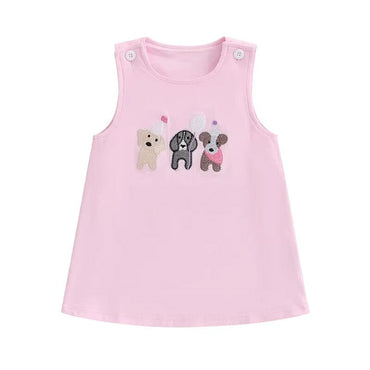 Sleeveless Pink Puppies Toddler Dress