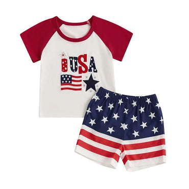 Short Sleeve 4th of July Toddler Set
