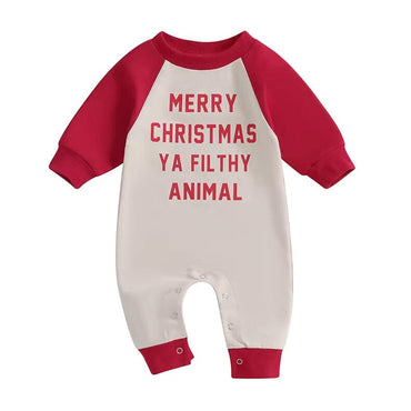 Merry Christmas Ya Filthy Animal Baby Jumpsuit
