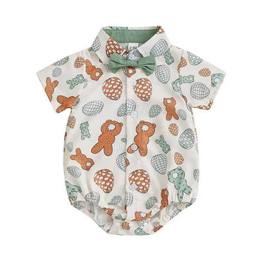 Easter Gentleman Baby Romper Green 0-3 M