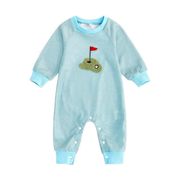Long Sleeve Striped Golf Baby Jumpsuit