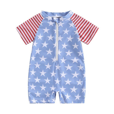 Short Sleeve American Baby Swimsuit