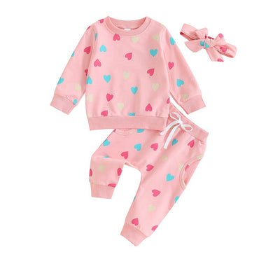 Long Sleeve Hearts Baby Set