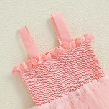 Sleeveless Layered Tulle Toddler Dress