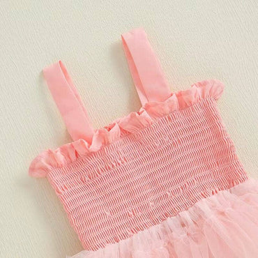Sleeveless Layered Tulle Toddler Dress