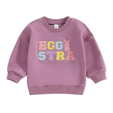 Eggstra Easter Toddler Sweatshirt Purple 9-12 M