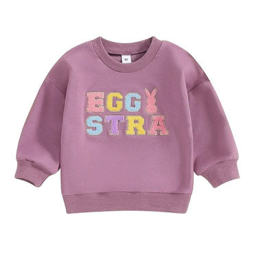 Eggstra Easter Toddler Sweatshirt Purple 9-12 M