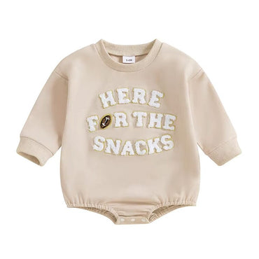 Here For The Snacks Baby Bodysuit Beige 0-3 M