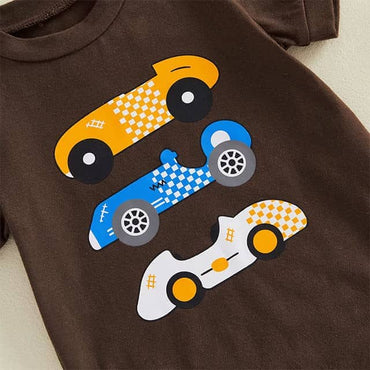 Short Sleeve Race Cars Baby Set
