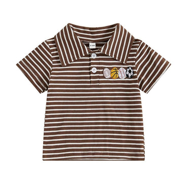 Sport Striped Toddler Polo Shirt Brown 3-6 M