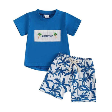Short Sleeve Tropical Vibes Toddler Set Blue 9-12 M