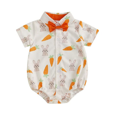 Easter Gentleman Baby Romper Orange 0-3 M