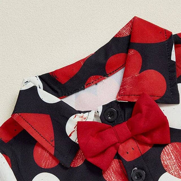 Short Sleeve Hearts Red Shorts Toddler Set