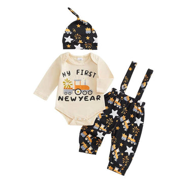 My First New Year Firework Baby Set Beige 0-3 M