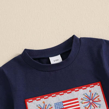 American Checkered Shorts Baby Set