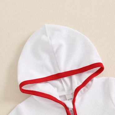 Short Sleeve Zip Up Hooded Toddler Set