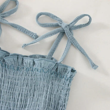 Solid Straps Muslin Baby Romper