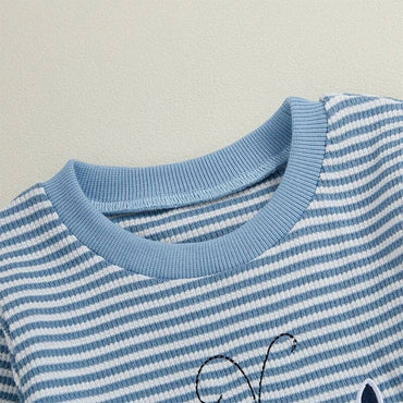 Long Sleeve Striped Whale Baby Set