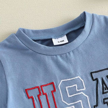 Short Sleeve Independence Day Baby Set