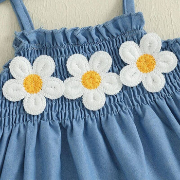 Sleeveless Daisy Straps Baby Set