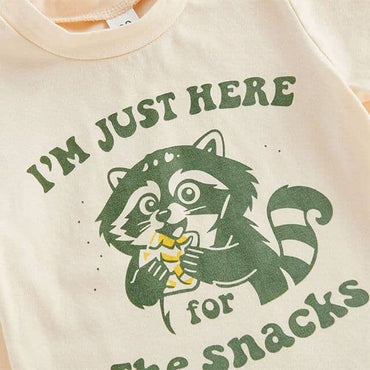 Short Sleeve Raccoon Snacks Toddler Set