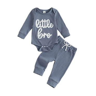 Long Sleeve Little Bro Baby Set Blue 0-3 M