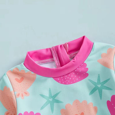 Long Sleeve Seashell Baby Swimsuit