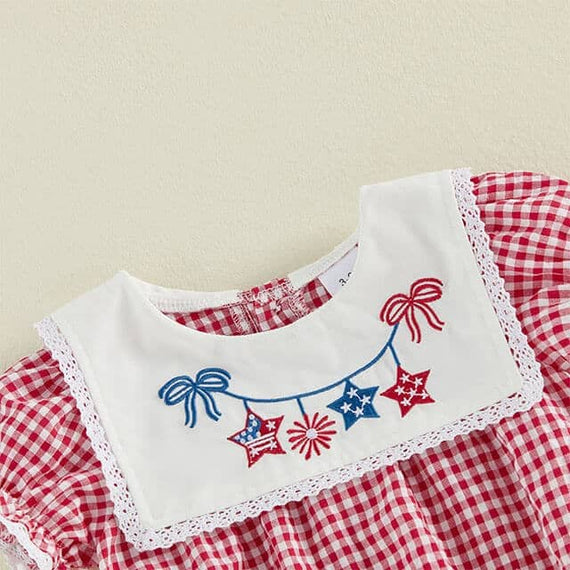 4th of July Plaid Baby Romper