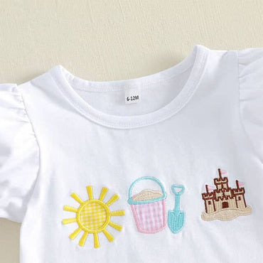 Puff Sleeve Sandcastle Ruffled Toddler Set Sets The Trendy Toddlers