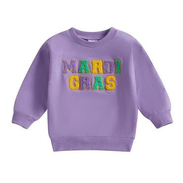 Mardi Gras Toddler Sweatshirt Purple 9-12 M
