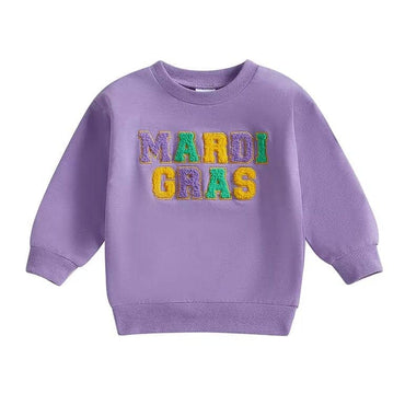 Mardi Gras Toddler Sweatshirt Purple 9-12 M