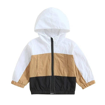Color Block Hooded Toddler Jacket Khaki 12-18 M