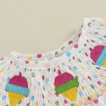 Polka Dot Ice Cream Baby Romper