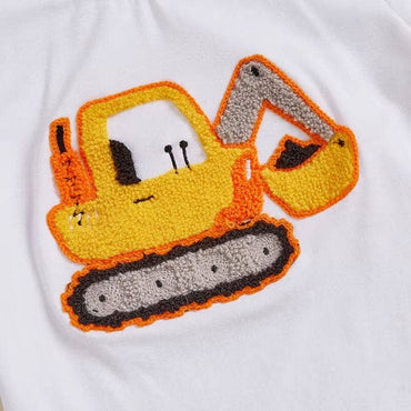 Short Sleeve Excavator Solid Shorts Toddler Set