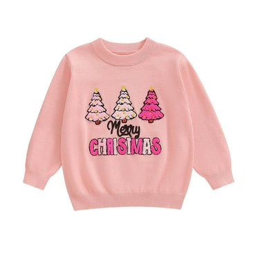 Merry Christmas Pink Toddler Sweater