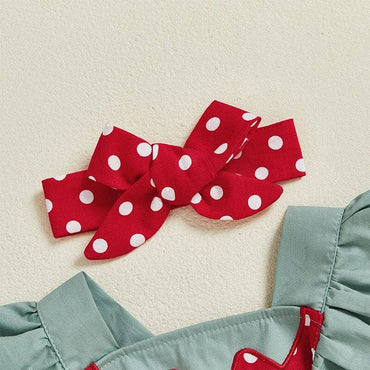 Polka Dot Strawberry Baby Romper