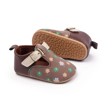 Buckle Strap Floral Baby Shoes