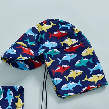 Short Sleeve Shark Toddler Swimsuit