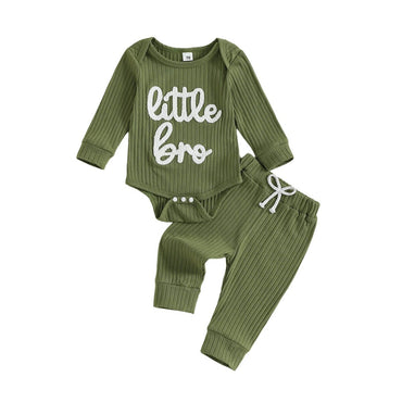 Long Sleeve Little Bro Baby Set Green 0-3 M