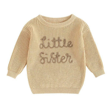 Little Sister Knitted Baby Sweater Khaki 0-3 M