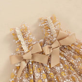 Floral Lace Bows Toddler Dress