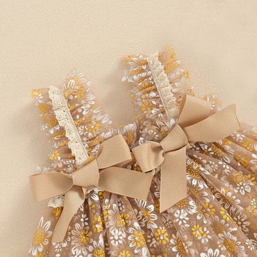 Floral Lace Bows Toddler Dress