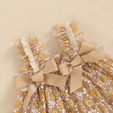 Floral Lace Bows Toddler Dress