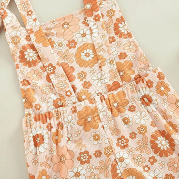 Floral Retro Flared Toddler Jumpsuit