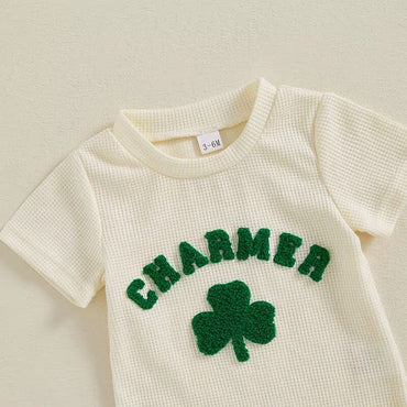 Short Sleeve Charmer Waffle Baby Set