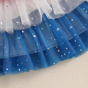 Short Sleeve USA Bow Skirt Toddler Set